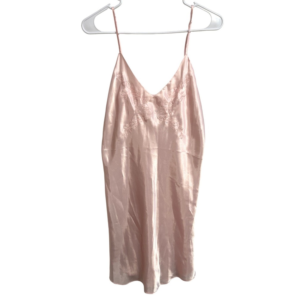 Vintage Y2K Ivy & Annabelle Pink Satin Slip Dress Coquette Fairy Dainty Size L